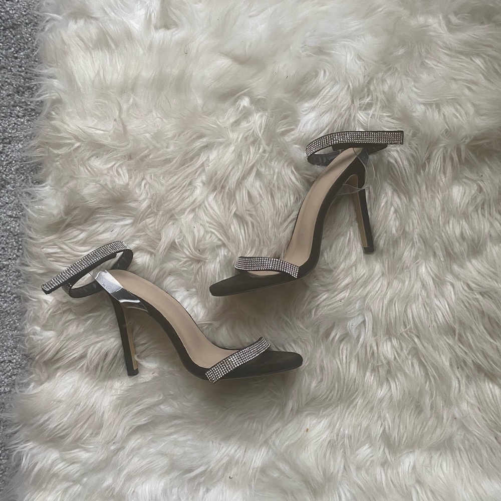 Rhinestone Ankle Strap Heels